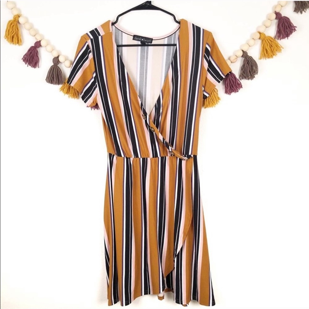 ❌SOLD Derek Heart mustard yellow wrap dress